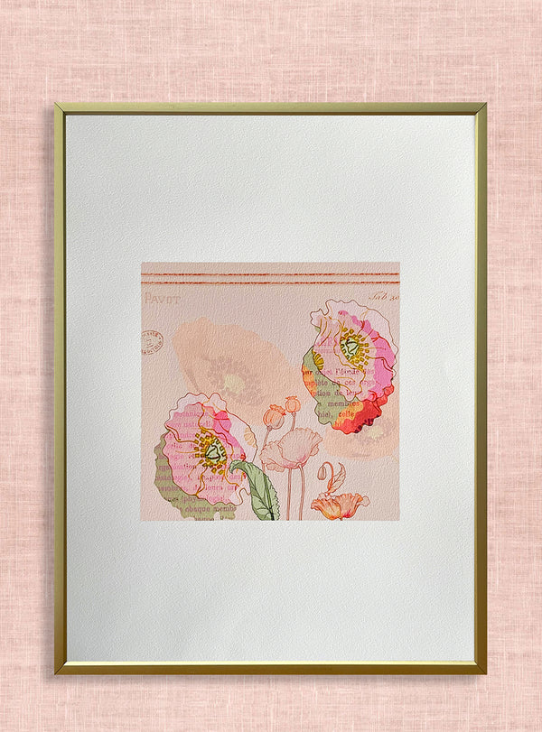 Collage Les Fleurs Pressées - Moyen format - Fleurs de Pavot