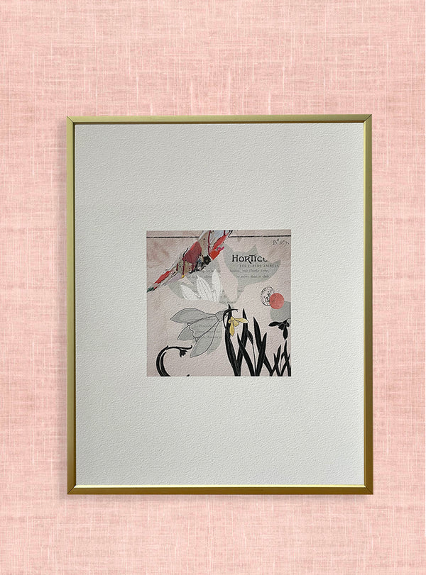 Collage Les Fleurs Pressées - Petit format - Perce-neige rose