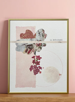 Pink Primrose – Les Fleurs Pressées Collage – Small Format