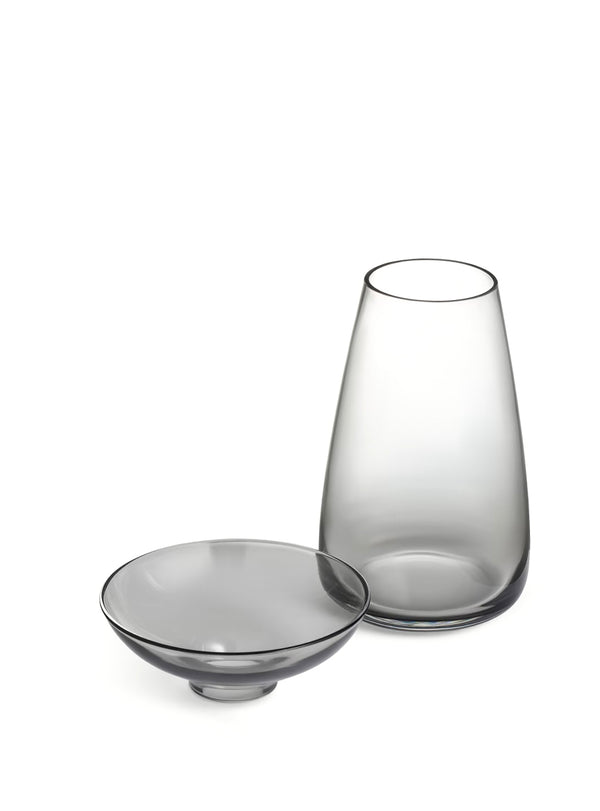 Aqua culture vases in gray glass - Duo